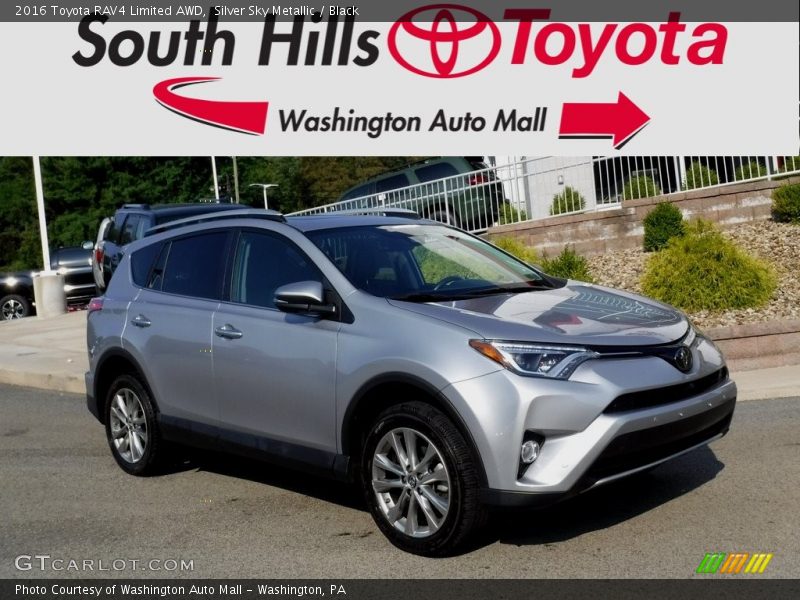 Silver Sky Metallic / Black 2016 Toyota RAV4 Limited AWD