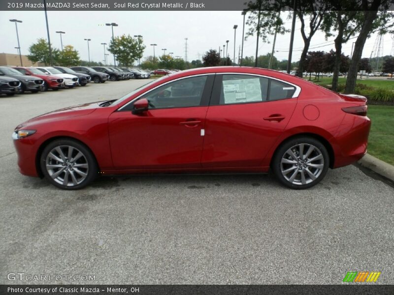 Soul Red Crystal Metallic / Black 2019 Mazda MAZDA3 Select Sedan