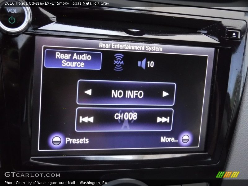 Smoky Topaz Metallic / Gray 2016 Honda Odyssey EX-L