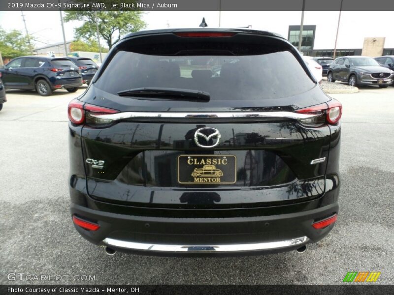 Jet Black Mica / Auburn 2019 Mazda CX-9 Signature AWD