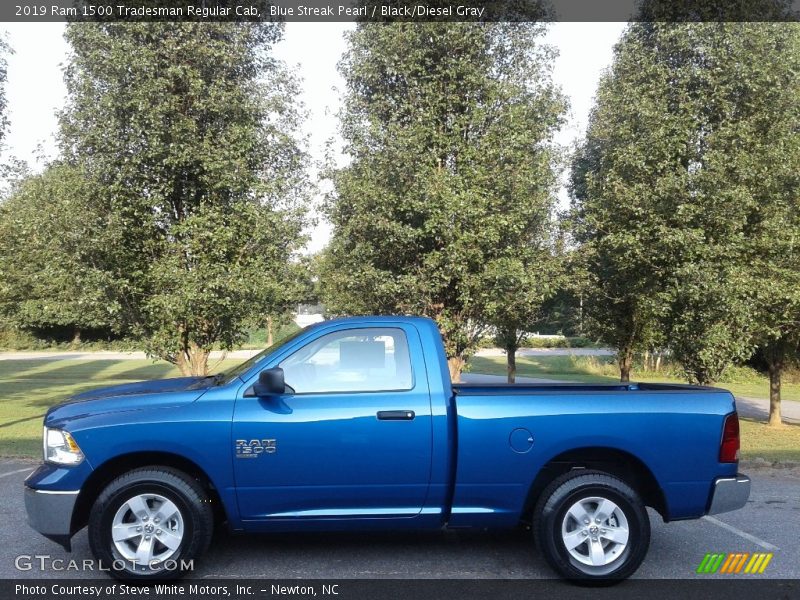 Blue Streak Pearl / Black/Diesel Gray 2019 Ram 1500 Tradesman Regular Cab