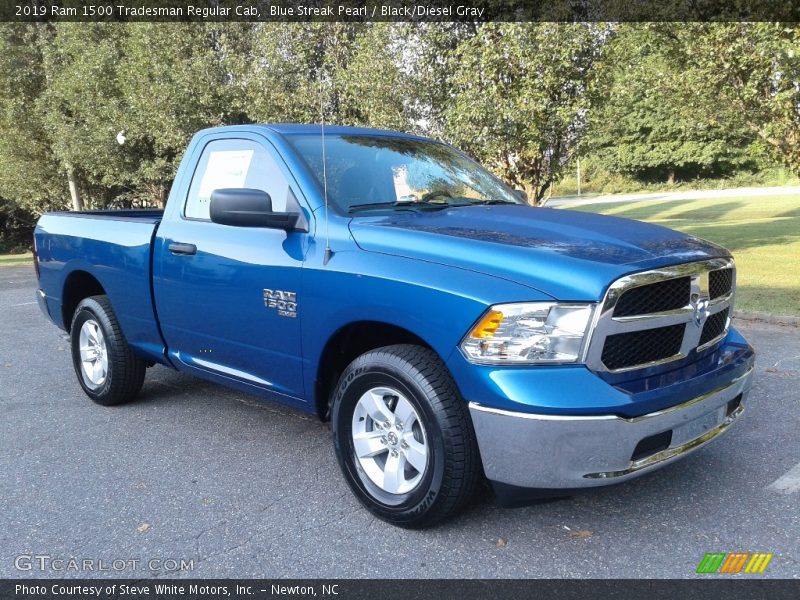 Blue Streak Pearl / Black/Diesel Gray 2019 Ram 1500 Tradesman Regular Cab
