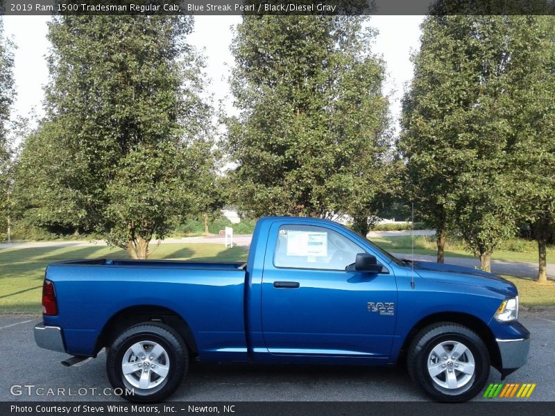 Blue Streak Pearl / Black/Diesel Gray 2019 Ram 1500 Tradesman Regular Cab