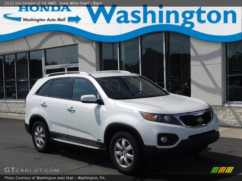 Snow White Pearl / Black 2012 Kia Sorento LX V6 AWD