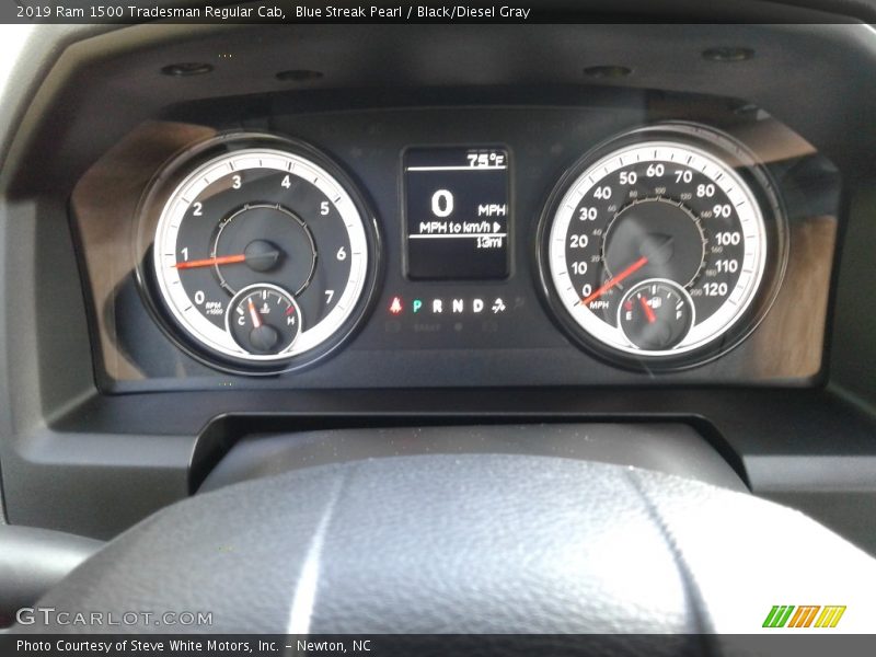 Blue Streak Pearl / Black/Diesel Gray 2019 Ram 1500 Tradesman Regular Cab