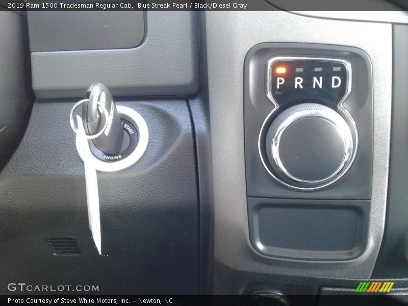 Blue Streak Pearl / Black/Diesel Gray 2019 Ram 1500 Tradesman Regular Cab