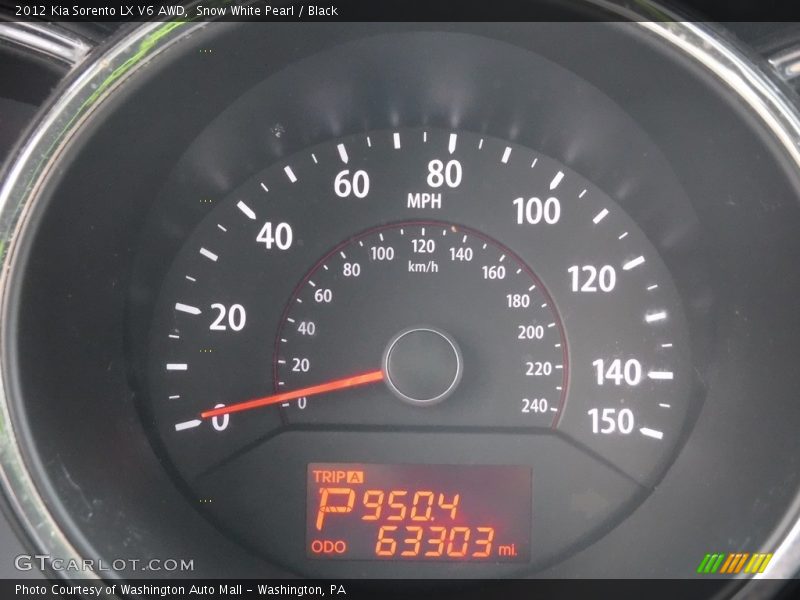 Snow White Pearl / Black 2012 Kia Sorento LX V6 AWD