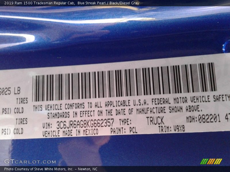 Blue Streak Pearl / Black/Diesel Gray 2019 Ram 1500 Tradesman Regular Cab