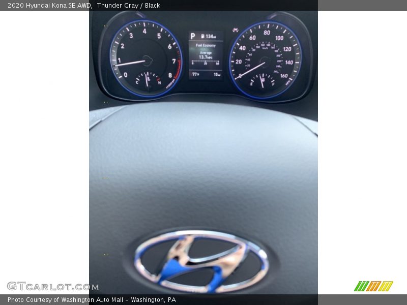 Thunder Gray / Black 2020 Hyundai Kona SE AWD