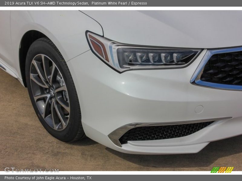 Platinum White Pearl / Espresso 2019 Acura TLX V6 SH-AWD Technology Sedan