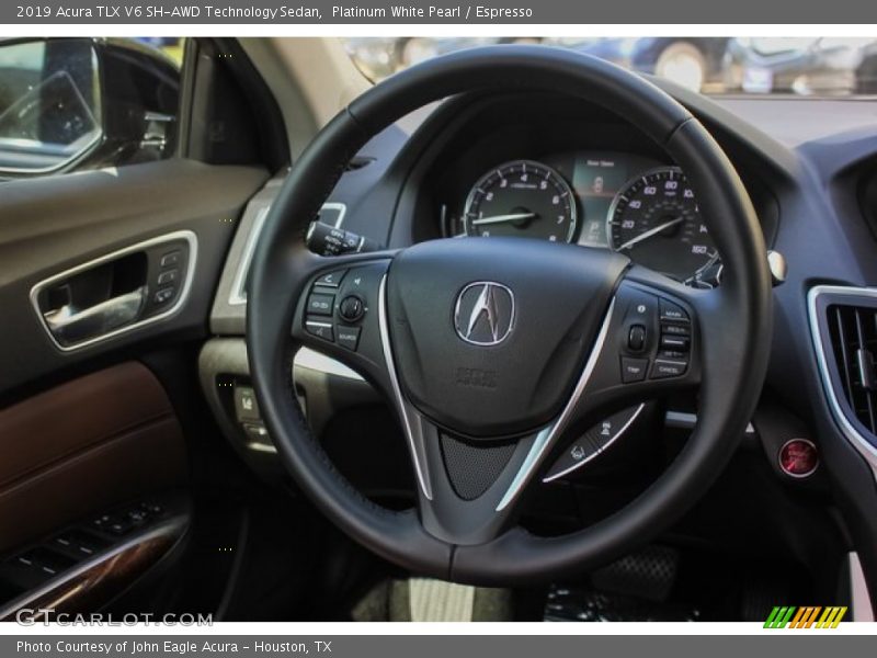 Platinum White Pearl / Espresso 2019 Acura TLX V6 SH-AWD Technology Sedan