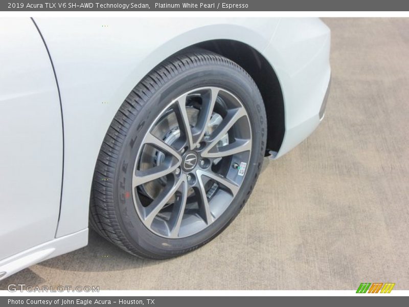 Platinum White Pearl / Espresso 2019 Acura TLX V6 SH-AWD Technology Sedan
