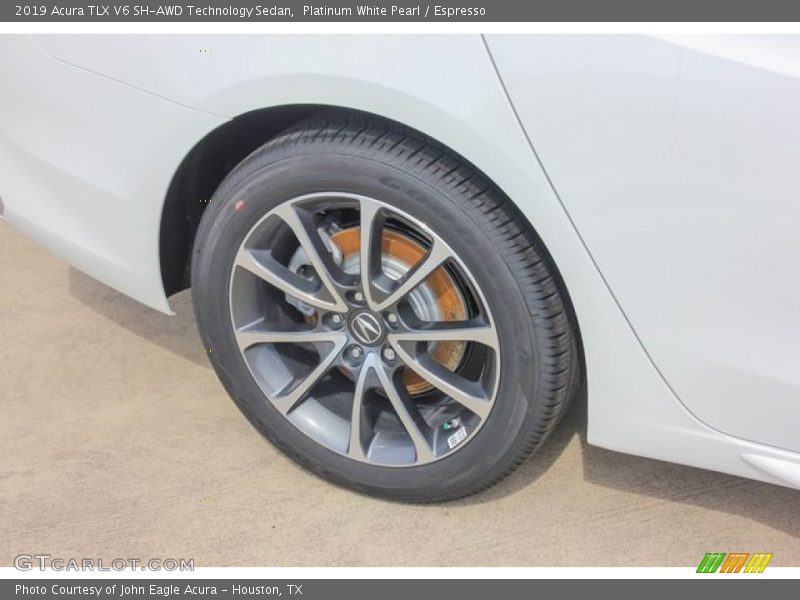 Platinum White Pearl / Espresso 2019 Acura TLX V6 SH-AWD Technology Sedan