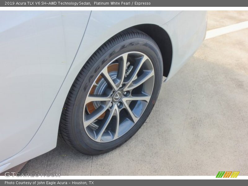 Platinum White Pearl / Espresso 2019 Acura TLX V6 SH-AWD Technology Sedan