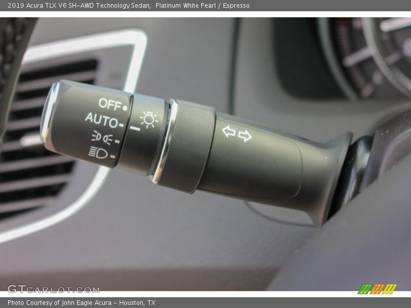 Platinum White Pearl / Espresso 2019 Acura TLX V6 SH-AWD Technology Sedan