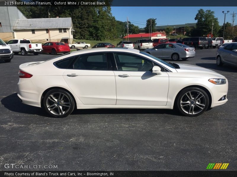 Oxford White / Charcoal Black 2015 Ford Fusion Titanium