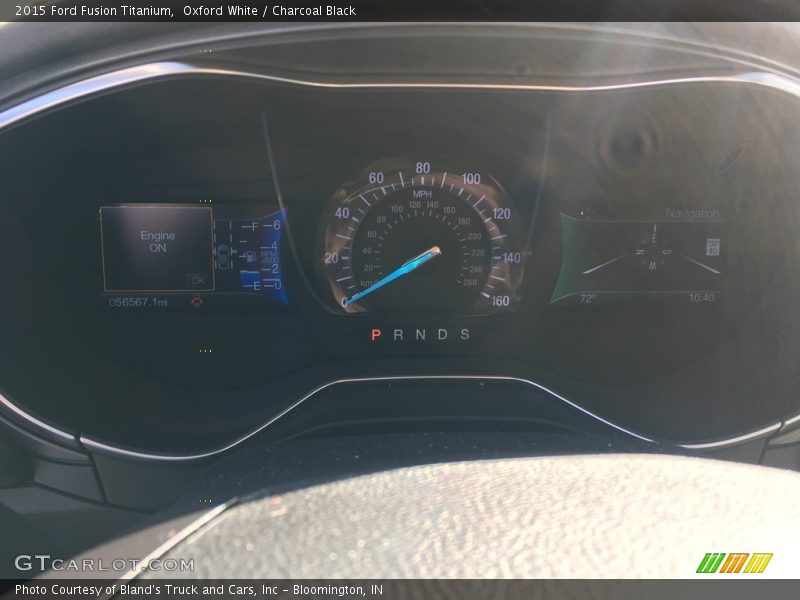 Oxford White / Charcoal Black 2015 Ford Fusion Titanium