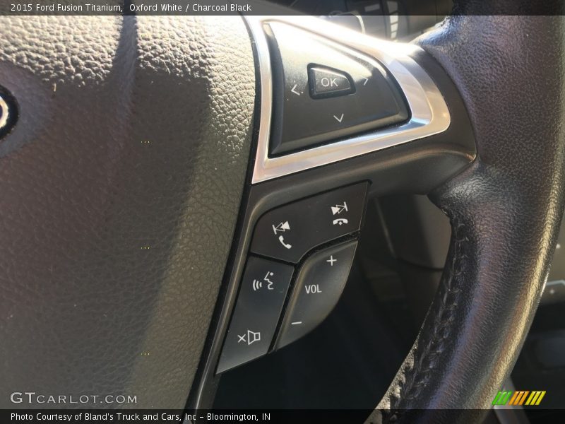 Oxford White / Charcoal Black 2015 Ford Fusion Titanium