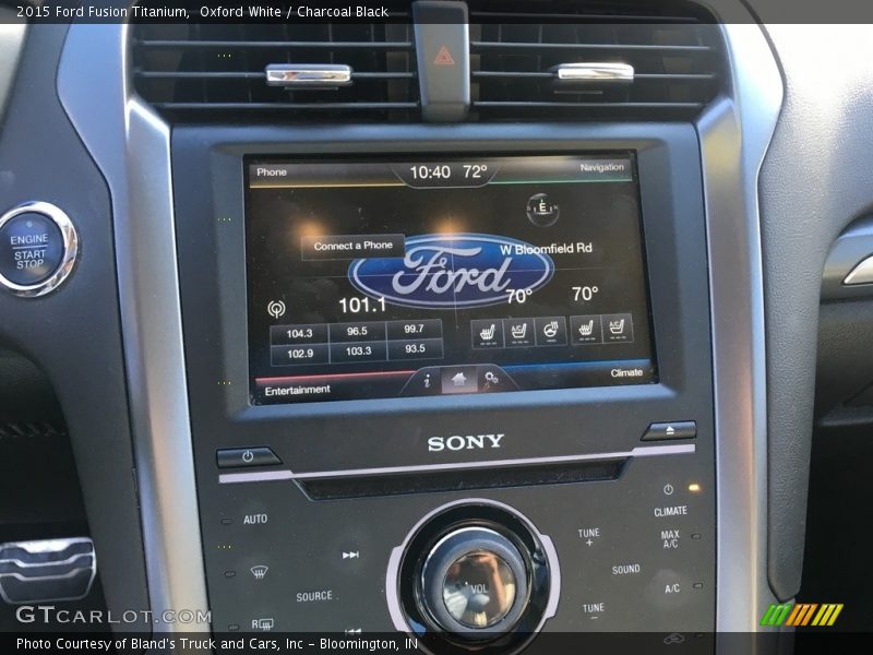 Oxford White / Charcoal Black 2015 Ford Fusion Titanium