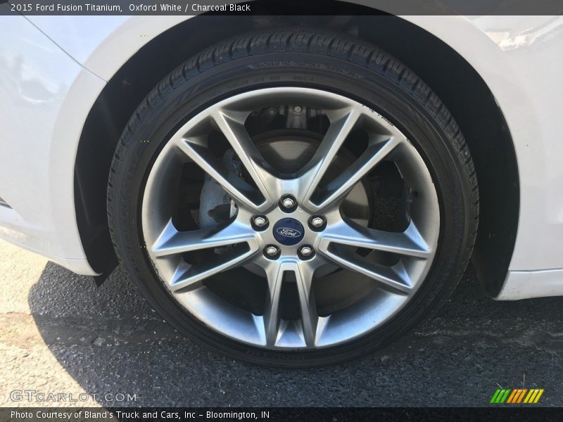Oxford White / Charcoal Black 2015 Ford Fusion Titanium