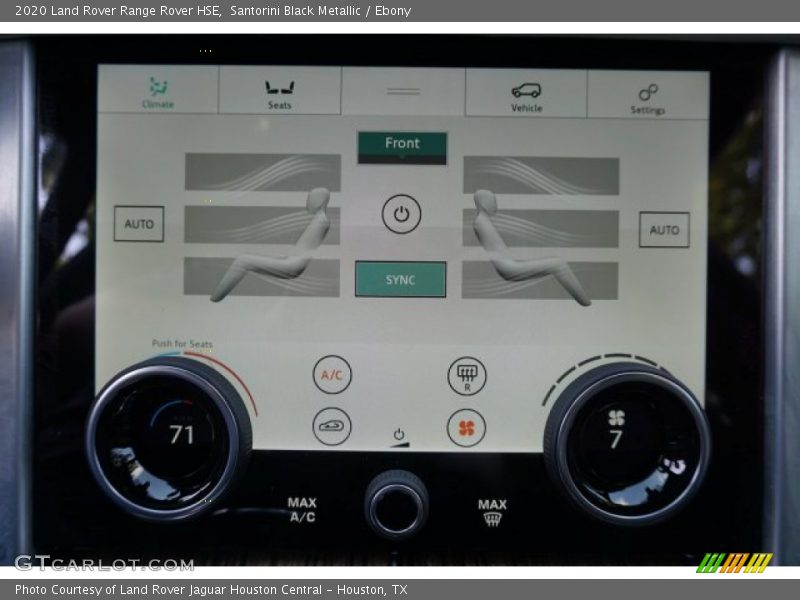 Controls of 2020 Range Rover HSE