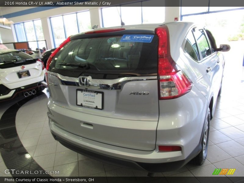 Alabaster Silver Metallic / Gray 2016 Honda CR-V LX AWD