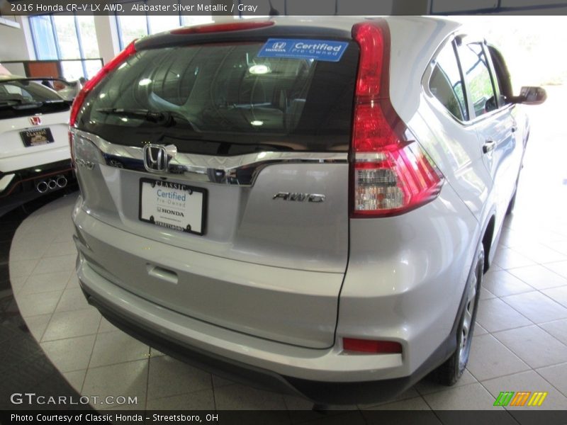 Alabaster Silver Metallic / Gray 2016 Honda CR-V LX AWD