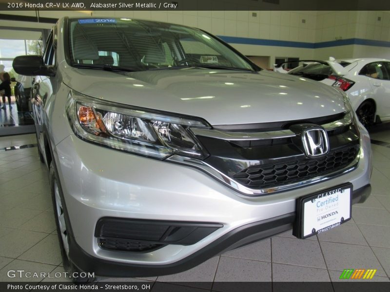 Alabaster Silver Metallic / Gray 2016 Honda CR-V LX AWD