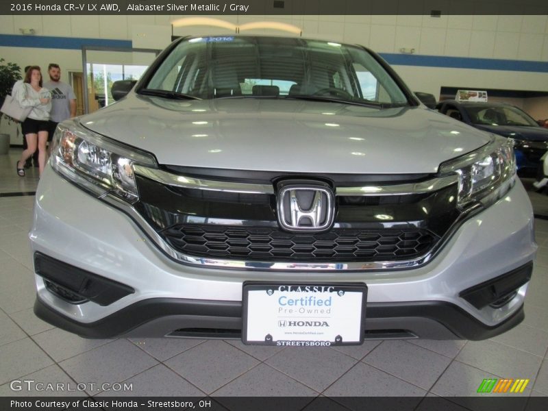 Alabaster Silver Metallic / Gray 2016 Honda CR-V LX AWD