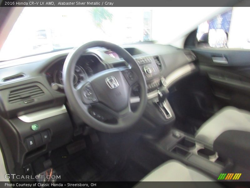 Alabaster Silver Metallic / Gray 2016 Honda CR-V LX AWD