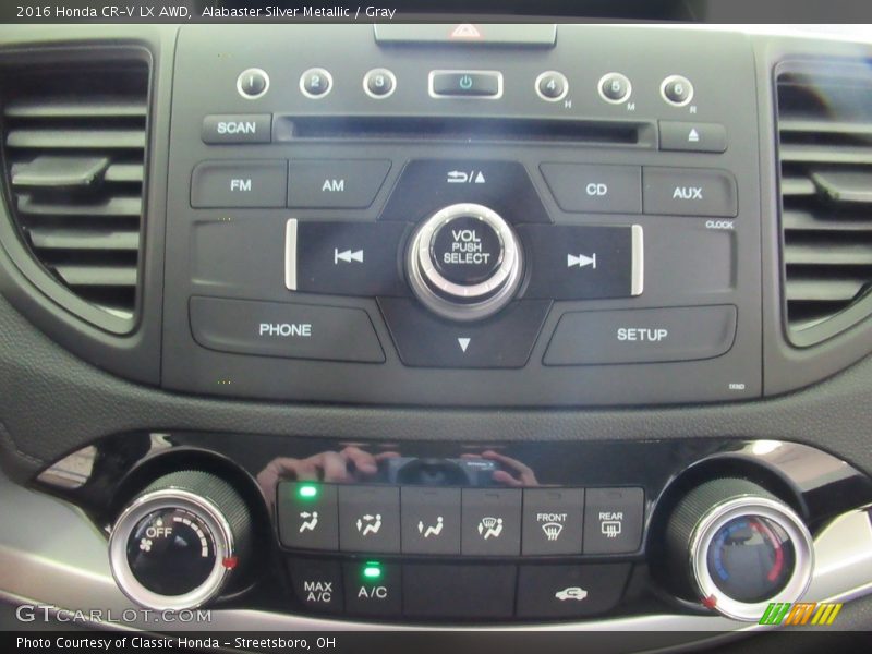 Alabaster Silver Metallic / Gray 2016 Honda CR-V LX AWD