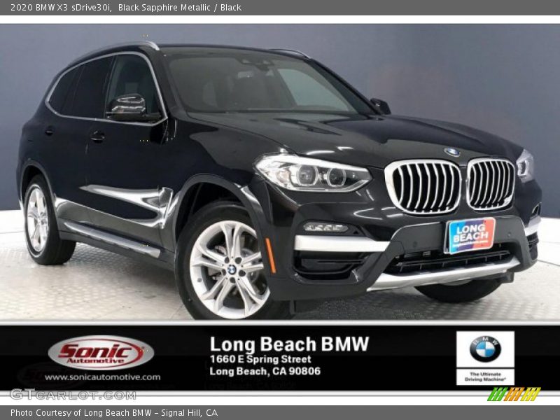 Black Sapphire Metallic / Black 2020 BMW X3 sDrive30i