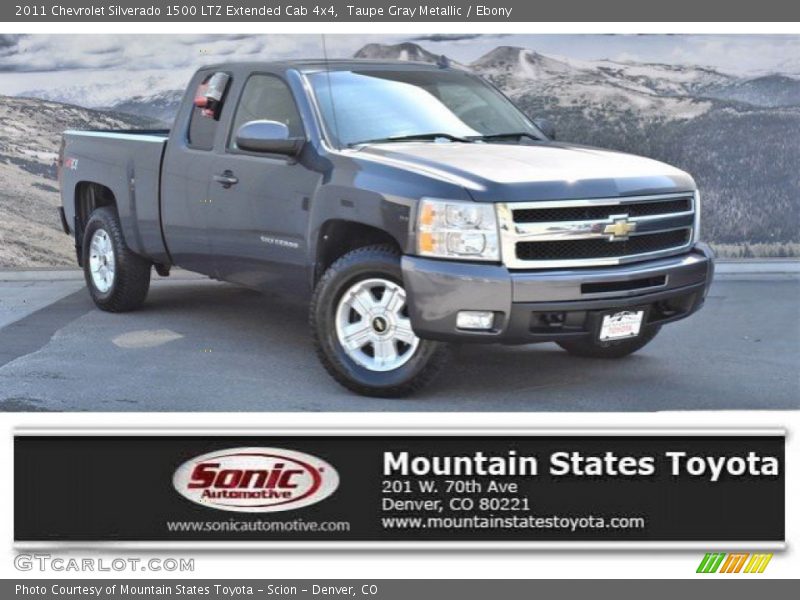 Taupe Gray Metallic / Ebony 2011 Chevrolet Silverado 1500 LTZ Extended Cab 4x4