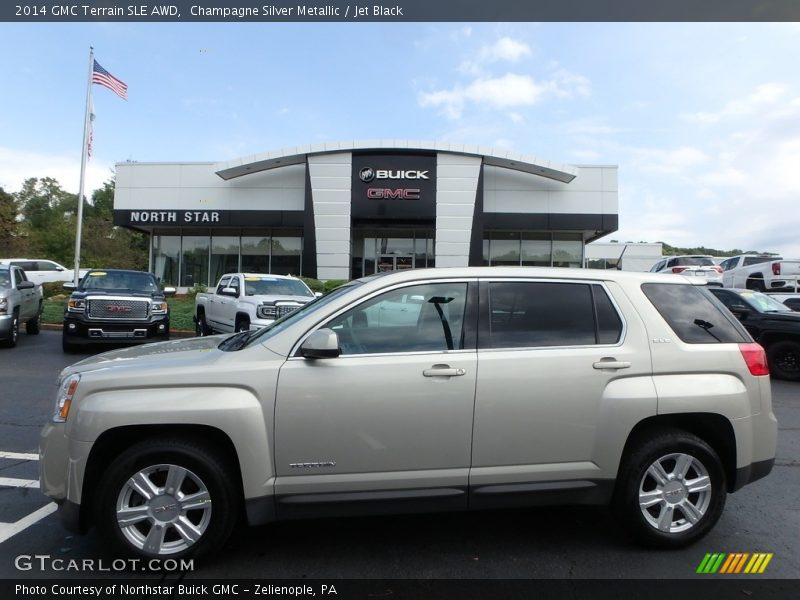 Champagne Silver Metallic / Jet Black 2014 GMC Terrain SLE AWD