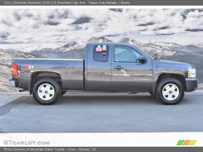 Taupe Gray Metallic / Ebony 2011 Chevrolet Silverado 1500 LTZ Extended Cab 4x4