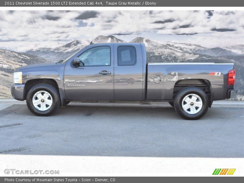 Taupe Gray Metallic / Ebony 2011 Chevrolet Silverado 1500 LTZ Extended Cab 4x4