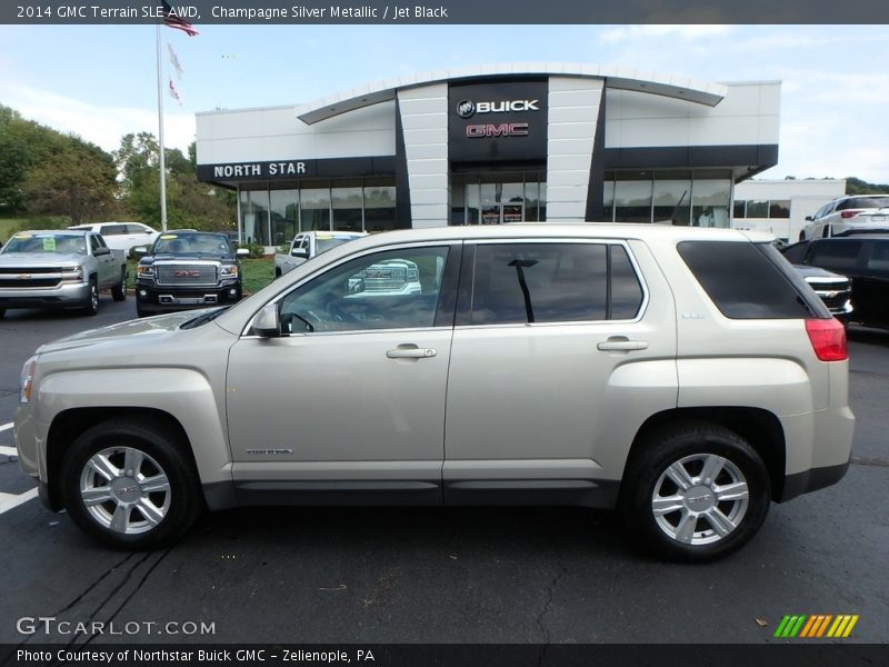 Champagne Silver Metallic / Jet Black 2014 GMC Terrain SLE AWD