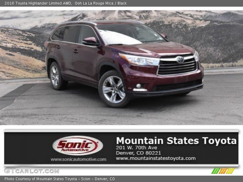 Ooh La La Rouge Mica / Black 2016 Toyota Highlander Limited AWD