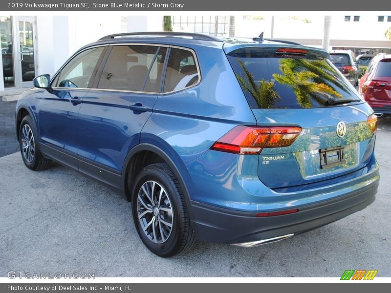 Stone Blue Metallic / Storm Gray 2019 Volkswagen Tiguan SE