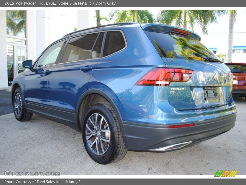 Stone Blue Metallic / Storm Gray 2019 Volkswagen Tiguan SE