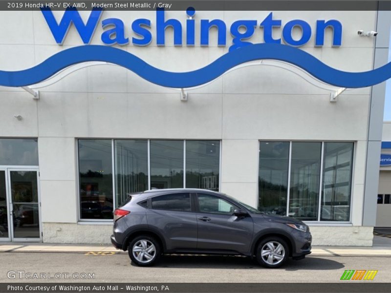 Modern Steel Metallic / Gray 2019 Honda HR-V EX AWD