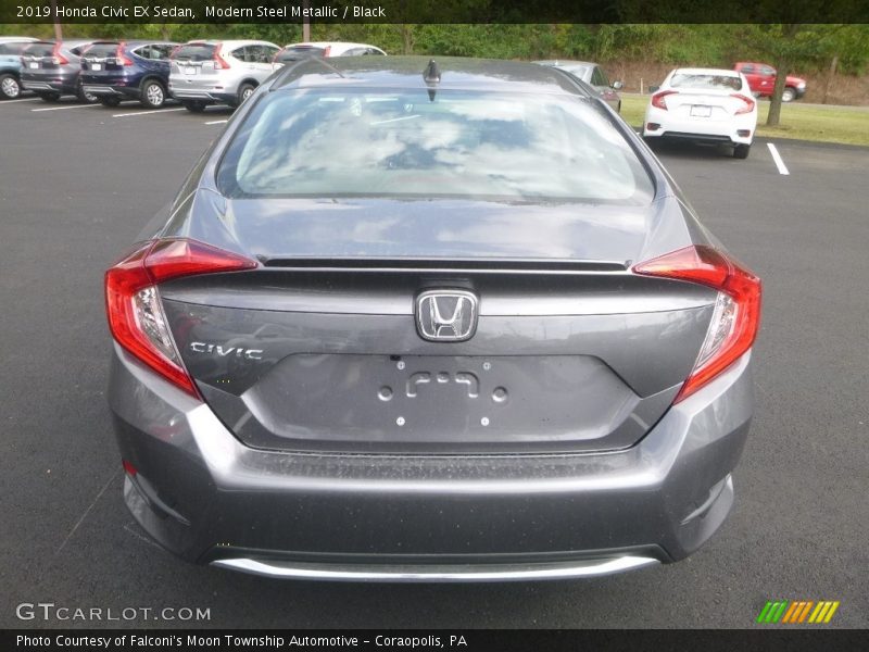 Modern Steel Metallic / Black 2019 Honda Civic EX Sedan