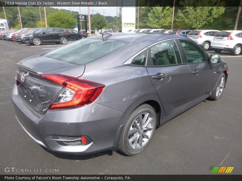 Modern Steel Metallic / Black 2019 Honda Civic EX Sedan
