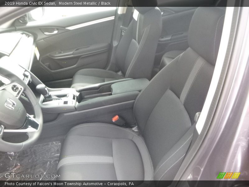 Modern Steel Metallic / Black 2019 Honda Civic EX Sedan