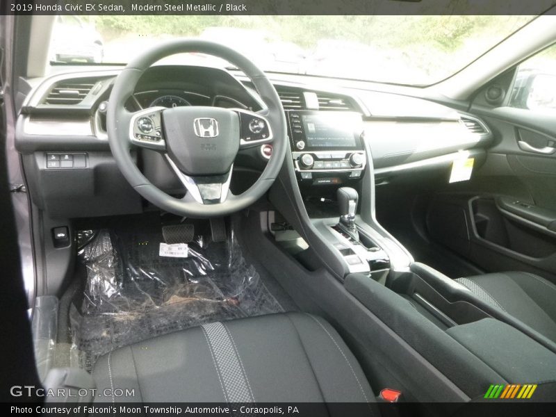 Modern Steel Metallic / Black 2019 Honda Civic EX Sedan