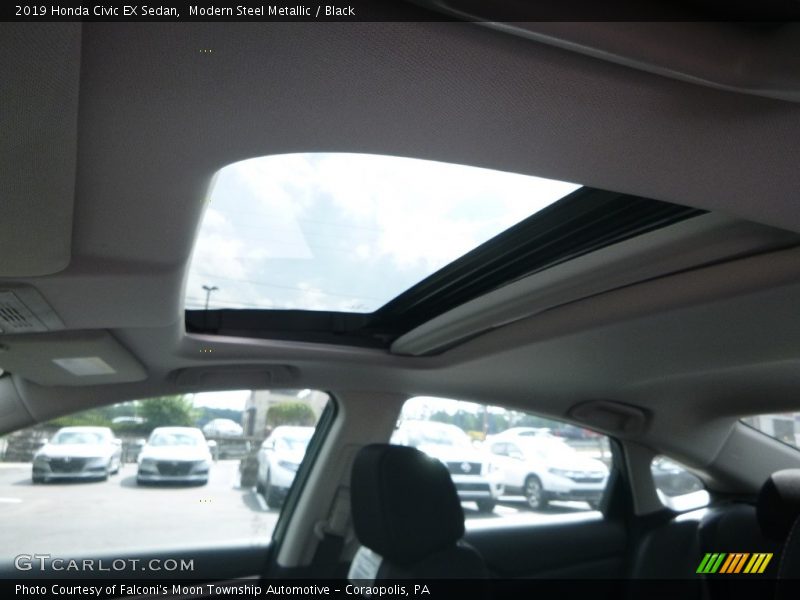 Modern Steel Metallic / Black 2019 Honda Civic EX Sedan
