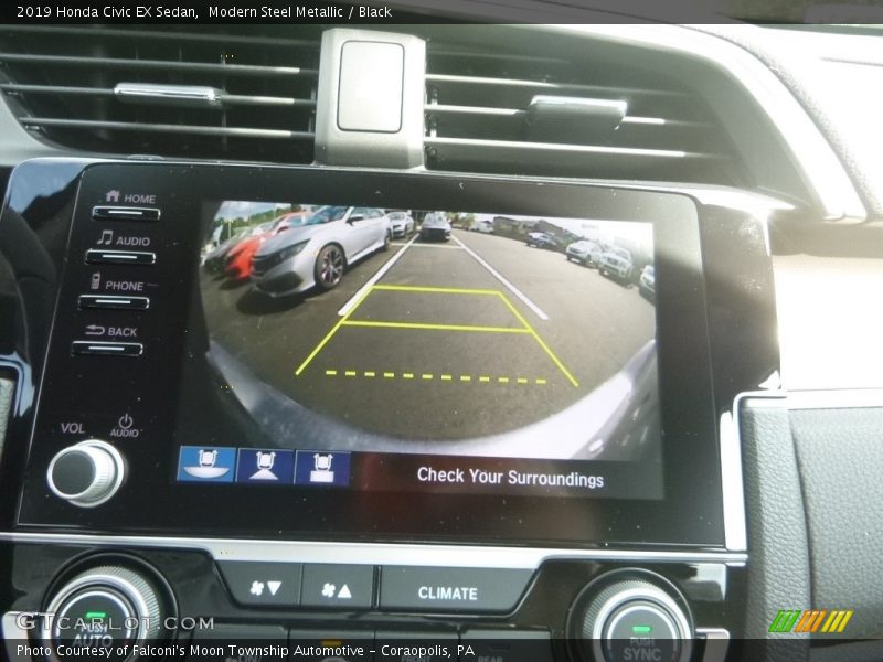 Modern Steel Metallic / Black 2019 Honda Civic EX Sedan