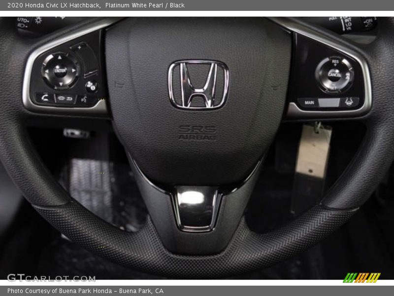 Platinum White Pearl / Black 2020 Honda Civic LX Hatchback