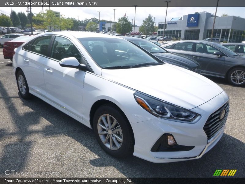 Quartz White Pearl / Gray 2019 Hyundai Sonata SE