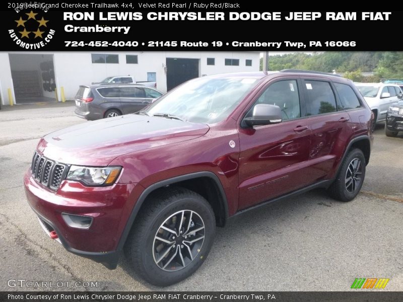 Velvet Red Pearl / Ruby Red/Black 2019 Jeep Grand Cherokee Trailhawk 4x4